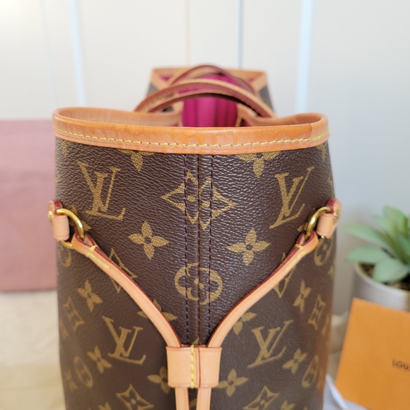 💕CLASSIC Louis Vuitton Neverfull MM Monogram "PEONY/Hot Pink Interior" Tote Bag - Picture 6 of 16